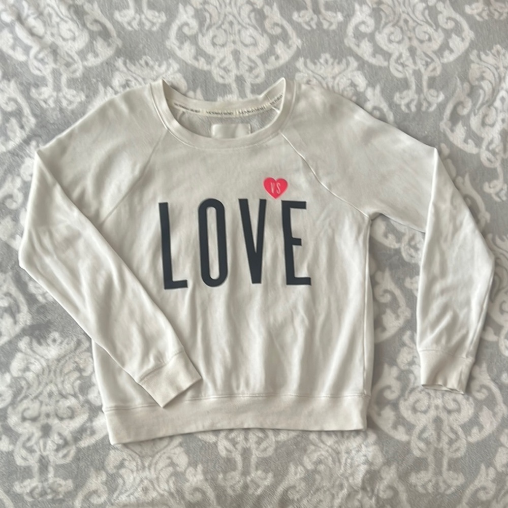 Victoria's Secret White Love Sweatshirt